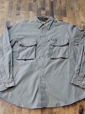 Remington Men's Button-Down Outdoor Shirt - Gray Size Medium
